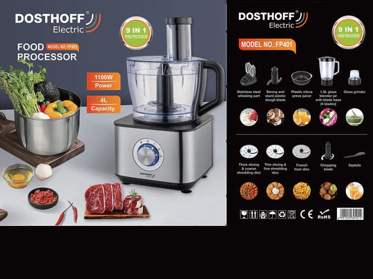 Dosthoff 9 in 1 Food Processor 1100W