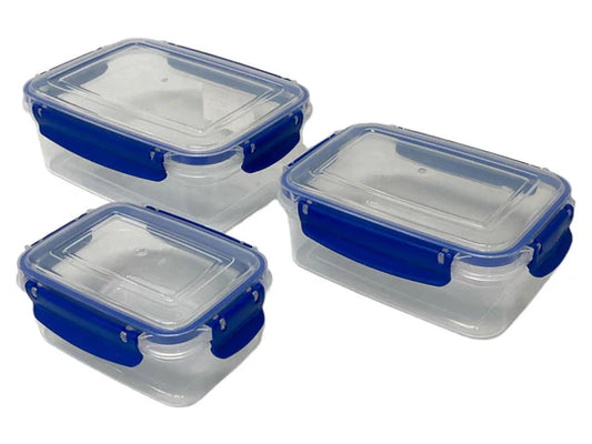 4 Locks Rectangular Food Storage Set of 3