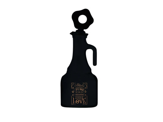 Black Decorated Glass Oil Bottle 275 CC