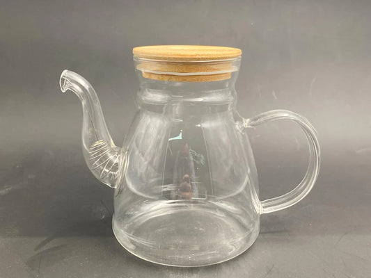 Borosilicate Glass Tea Pot Wood cover 1500