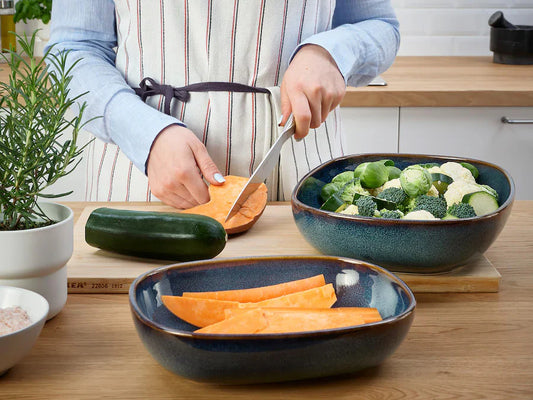 Dosthoff Blue Deep Oval Bowl 23.5 cm - Oven Safe!