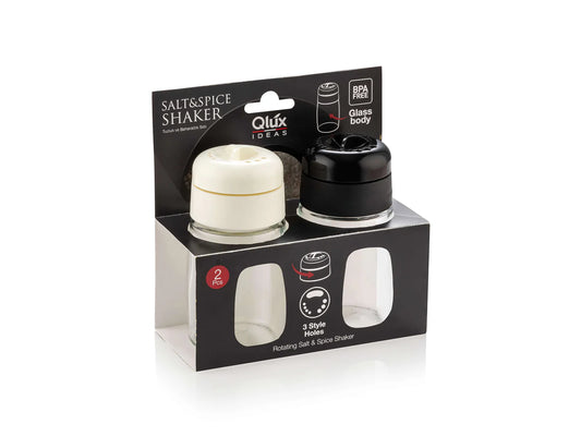 Glass Salt & Spice Shaker Set Black and White