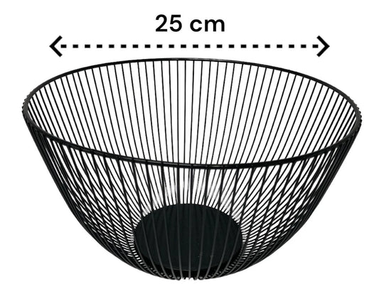 High Metal Fruit Basket Black