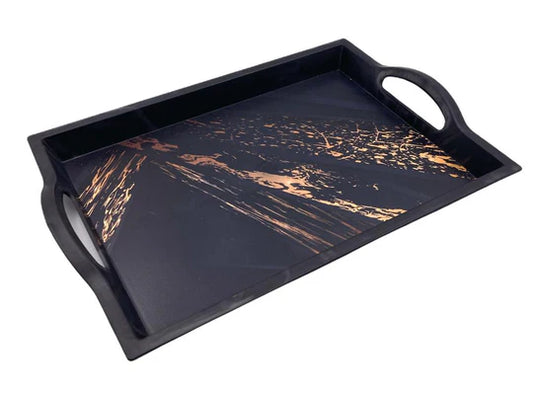 Large Black Plastic Serving Tray