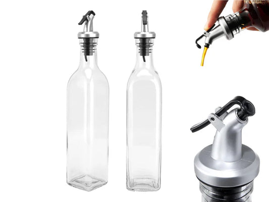 Large Glass Oil Bottle 500 ml with Easy Pourer