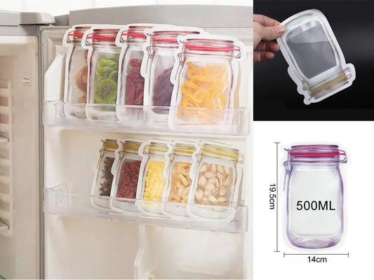 Medium reusable lock and seal bag airtight jar X12