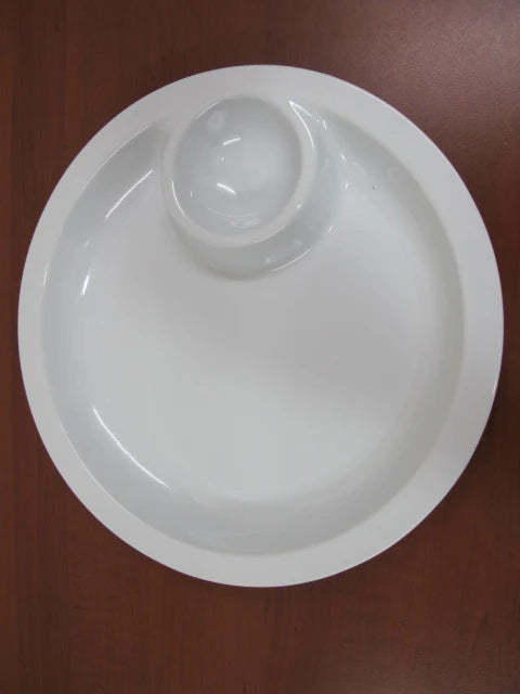 Melamine Round Chip & Dip Plate