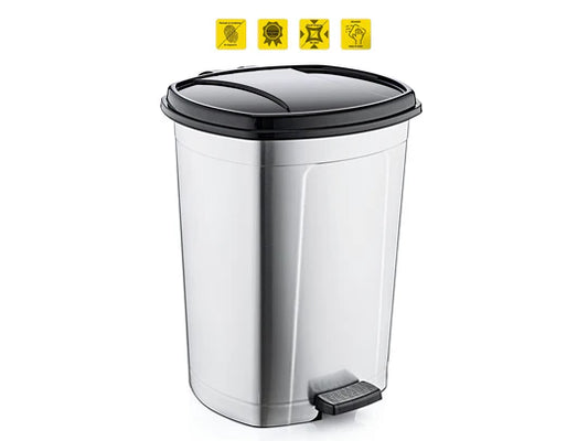 Metallic Color Plastic Pedal Dustbin 50 L