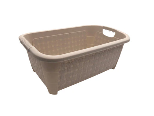 Plastic rattan rectangular laundry basket 20 L