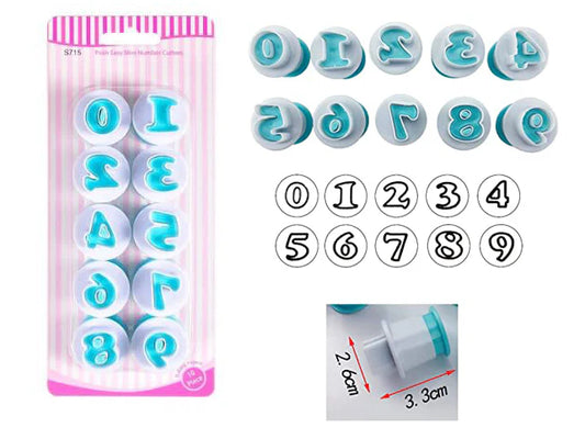 Push Easy Mini Number Cutter 10 pc