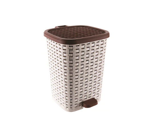 Rattan Plastic Pedal Dustbin 12 lt