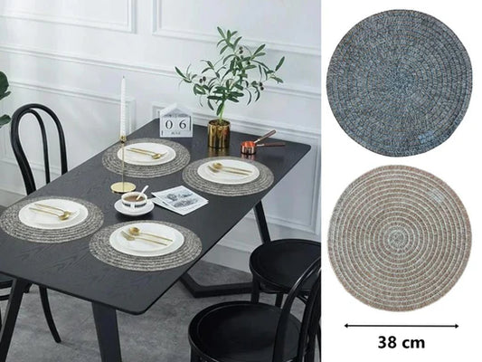 Round Braided Table Placemat 38 cm