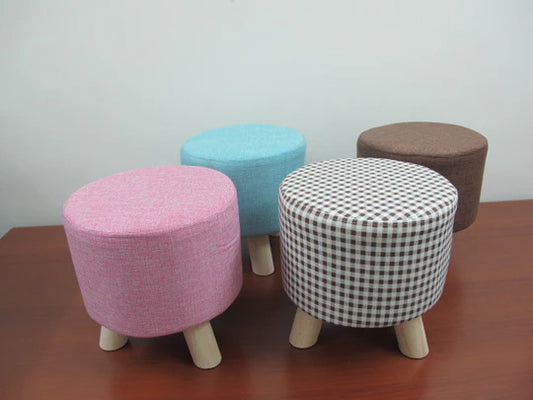 Round Fabric Ottoman