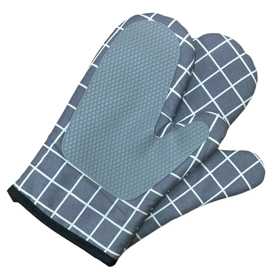 Set of 2 High Quality Mitten with Silicon Exterior