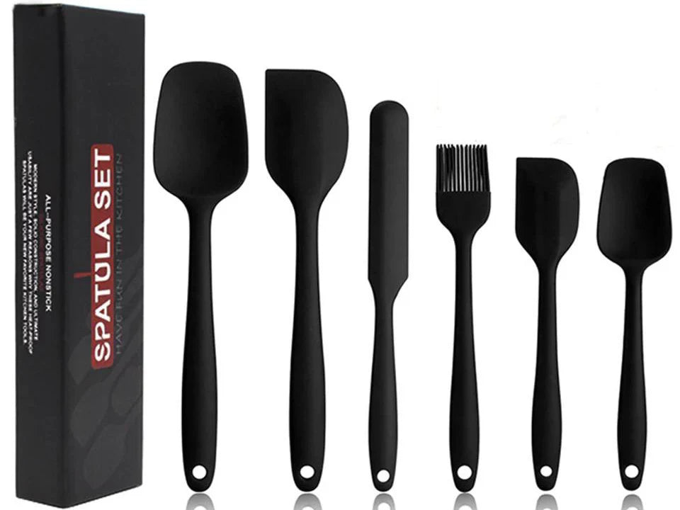 Silicone Spatulas and Brush 6 pcs Set