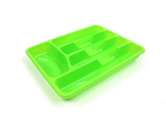 Small plastic colorful cutlery tray