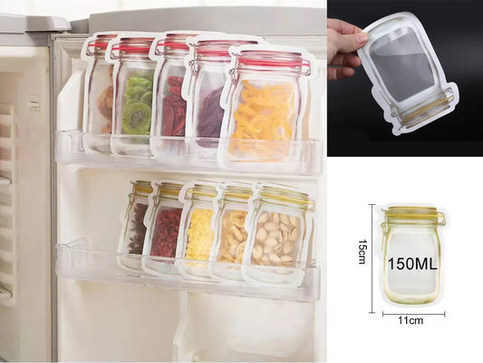 Small reusable lock and seal bag airtight jar X12