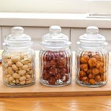 Large Glass Jar Lined Design